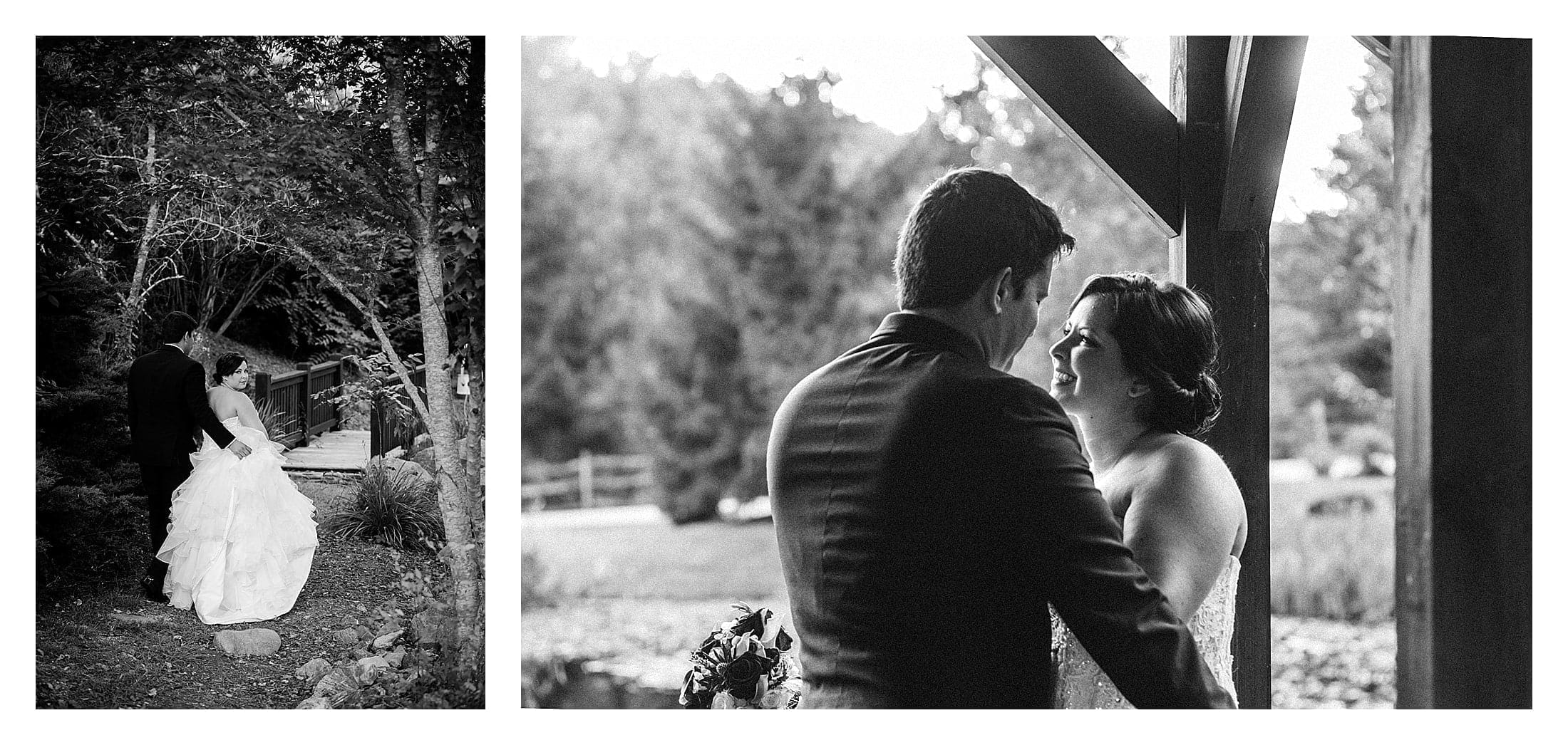 Husband and Wife black and white portraits at Honeysuckle Hill Wedding Venue.