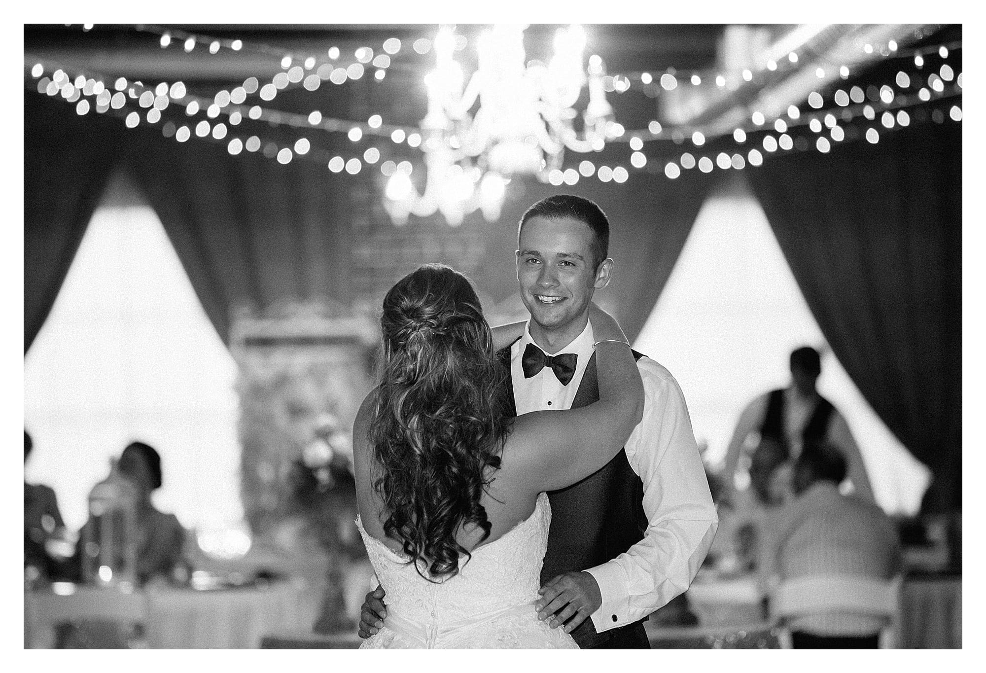 black and white photo of first dance 